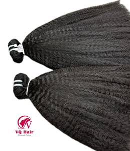 Vietnamien Raw Yaki Kinky Straight Cheveux Vierges Alignés Cuticule Couleur Naturelle 1B Styliste Bundles Directement De L'usine En Gros - Product Image 1