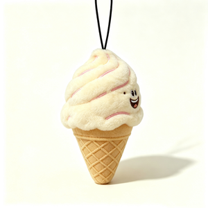 Customized Ice Cream Cone Shaped Plush Pouch Coin <b>Purse</b> Dessert Halloween-Themed Unisex Zipper Bag - Product Image 4