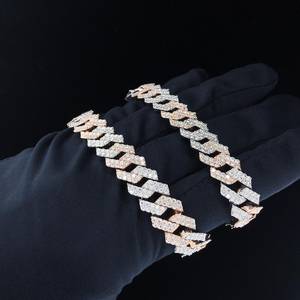 Pulsera Cubana de Lujo con Incrustaciones de Moissanita, Chapada en Rodio, Joyería Ortodoxa de Hip Hop, Regalo para Fiestas, 35 Quilates - Product Image 2