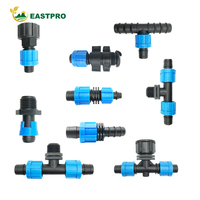 Duurzame UV-bestendige 16mm druppelbandfittingen van PP-plastic, irrigatieconnectoren voor landbouw, voor waterbesparende systemen op boerderijen