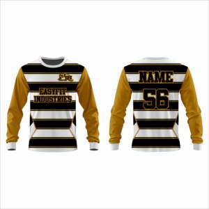 เสื้อยืดแขนยาวผู้ชายคุณภาพสูงจาก EasyFit Industries ผลิตจากผ้าผสมโพลีเอสเตอร์/คอตตอน ทรงเข้ารูป คอทรงกลม ระบายอากาศได้ดี - Product Image 1