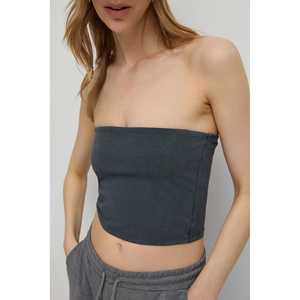 Blusa Corta Informal con Logotipo Bordado, Tejido de Chifón de Punto, Cuello Redondo, Corte Regular para Otoño y Primavera - Product Image 3