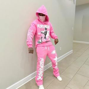 Alta calidad de tamaño personalizado de los hombres Puff Imprimir Jogging Trajes de gran tamaño Jersey Chándal Tallas grandes Conjunto de invierno - Product Image 3