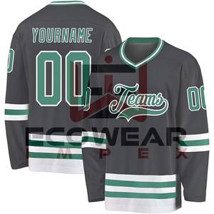 Ropa de calle personalizada de malla de gran tamaño, camiseta cuadrada de manga larga, camisetas de fútbol de hockey sobre hielo, camiseta para hombre con logotipo personalizado - Product Image 1