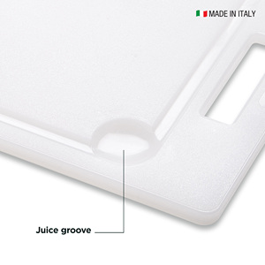 Tagliere polietilene 44x30cm rettangolare DEMOLLI Made in Italy manico multiuso Private Label Juice Groove - Product Image 3