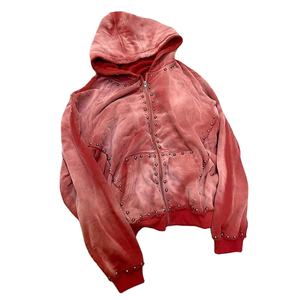 เสื้อมีฮู้ด500gsm มีซิปรูดซิปรูดซิปโอเวอร์ไซส์ผ้าฝ้าย100% น้ำหนักมากกำหนดโลโก้ได้ - Product Image 1