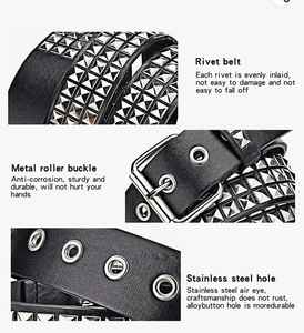 Nouvelle ceinture de luxe unisexe occidentale pleine fleur style de mode en cuir de vachette robuste avec des motifs de perles personnalisés et des goujons prêts à expédier - Product Image 6