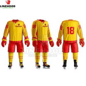 Service OEM en gros, ensembles d'uniformes de hockey sur glace unisexes de taille personnalisée, respirants et absorbant l'humidité, de haute qualité, dernier design - Product Image 6