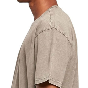 Camiseta de talla grande Vintage lavada con ácido de lejía de peso pesado para hombre, camiseta de manga corta de gran tamaño con gráfico personalizado de algodón 100% para hombre - Product Image 6