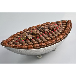 Elegance Bol de table rond pour le service du chocolat Bol en métal argenté de qualité de luxe Fait à la main Plateau de service pour bonbons à vendre - Product Image 3