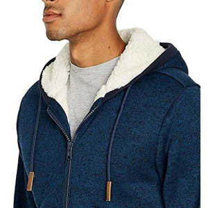 Felpa Invernale da Uomo Buffalo David Bitton Fortino con Zip Integrale e Fodera in Sherpa, Blu Navy con Grigio Chiaro, Taglia XL - Design Pesante - Product Image 2