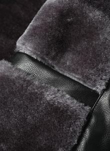 Veste en similicuir pour homme Blouson de moto rembourré en polaire avec capuche Fermeture à glissière 100% polyester Deux poches inclinées - Product Image 5