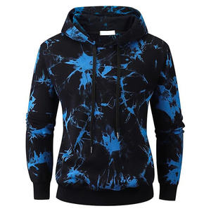 Sudadera con capucha de diseño bordado de mármol oscuro personalizado para hombre 100% algodón de manga larga ropa de calle Sudadera con capucha de contraste de otoño - Product Image 3