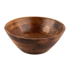 Tazón de ensalada de frutas multiusos de estilo vintage, cuencos de madera maciza de mango para fiestas a bajo precio. - Product Image 3