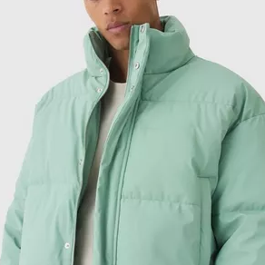 Vestes matelassées en coton à fermeture éclair intégrale de style punk à col montant en toile d'hiver pour hommes personnalisées avec logo sur le devant - Product Image 5