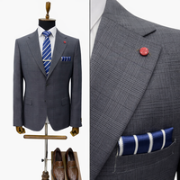 Costume de mariage formel élégant pour homme, style britannique, coupe ajustée, trois pièces, noir, coton et élasthanne, veste de costume de haute qualité