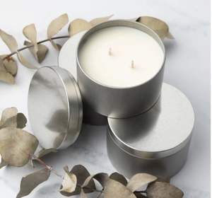 <b>Decorative</b> Pattern Metal Wax Candle Jar with <b>Lid</b> Crafted for Christmas Home Interiors and Sustainable Candle Use - Product Image 2