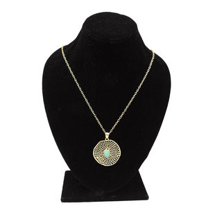 Collar con Colgante Clásico con Bisel de Latón Mate, Joyería de Moda Unisex Hecha a Mano, Chapado en Oro de 18K, Listo para Enviar al por Mayor - Product Image 2