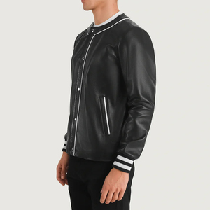 Chaqueta Varsity de cuero Premium para hombre-Diseño Varsity personalizado con material de calidad Elegante ropa de calle urbana Capa de invierno - Product Image 3