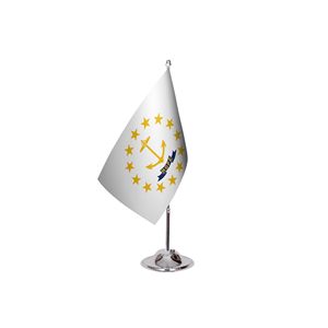 Bandiera da Scrivania Personalizzata dello Stato di Rhode Island 3x5ft, Stampa Digitale, Materiali in Nylon e Poliestere, Asta in Alluminio e Fibra di Vetro - Product Image 3