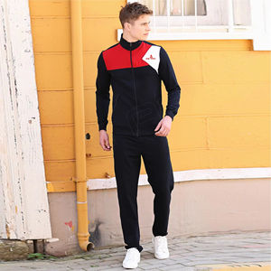 Combinaison de jogging personnalisée OEM en polyester/coton de haute qualité Vestes zippées et pantalon de survêtement imprimé Survêtement coupe-vent - Product Image 1