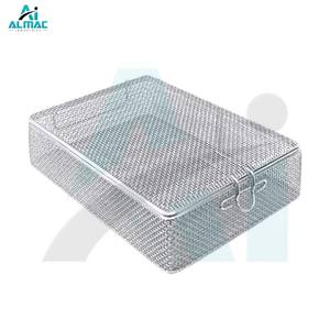 Cesta de Malla Fina ALMAC con Tapa, Acero Inoxidable Premium, Diseño Manual con Certificación CE, Organizador de Herramientas Quirúrgicas, Excelente - Product Image 1