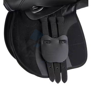 Ensemble de tapis de selle de saut antidérapant pour cheval de qualité supérieure voile de mouche couverture de chapeau d'équitation en cuir véritable spectacle de tapis de selle équestre Durable - Product Image 5