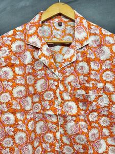 Conjunto de Pijama de Algodón con Cuello en V y Estampado Floral para Mujer, Cintura Elástica, Dos Piezas, Ropa de Dormir de Secado Rápido, Alta Calidad, Nueva Llegada - Product Image 4