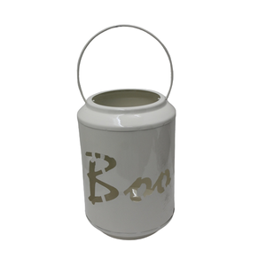Iluminación decorativa hierro redondo linterna Lvory PC vela linterna para decoraciones de Halloween hecho a mano al por mayor a granel - Product Image 1