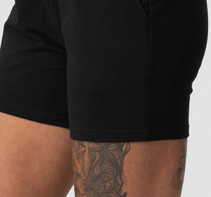 Short décontracté en coton noir pour femme avec cordon de serrage | Short polaire de coupe décontractée avec poches - Product Image 4