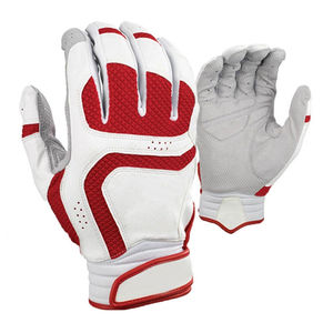 Custom Design Lightweight Breathable Great Grip Non-slip Ambidextrous Hook Loop Closure Baseball <b>Batting</b> Leather Gloves - Product Image 4