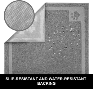 Große rutschfeste Matte anti-rutsch Haustier einfache Reinigung Katzen-Sand-Klockenmatten Wasserdichte PvC Katzen-Klo - Product Image 5