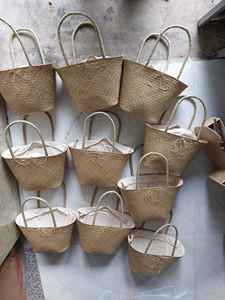 SAC DE PLAGE EN PAILLE NATURELLE FAIT À LA MAIN MODE VINTAGE FERMETURE ÉCLAIR À DEUX POIGNÉES NATIONAL ÉCOLOGIQUE - Product Image 6