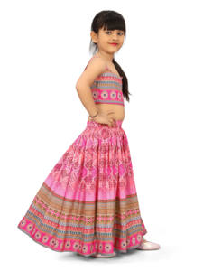 Ensemble Lehenga Choli Shoryam Fashion pour filles, rose, ethnique, entièrement cousu, longueur au sol, pour mariage, fête, vêtements traditionnels indiens pour enfants - Product Image 4