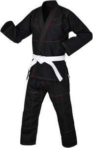 Logo de marque personnalisé Arts martiaux BJJ GI Jiu Jitsu Uniforom karaté 2pc Set Kimono Uniforme pour Hommes Noir Couleur Training Suit - Product Image 3
