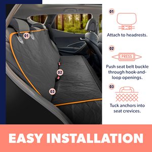 वाटरप्रूफ स्क्रैच प्रूफ नॉनस्लिप कुत्ते की कार सीट से पीछे की सीट के लिए पालतू कार का कवर कवर कवर शामिल है। - Product Image 3