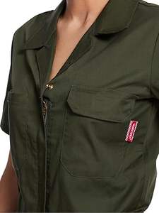 WORK IDEA Combinaison de travail unisexe antistatique à manches courtes, légère, à fermeture à boutons-pression, en coton, infroissable, séchage rapide, résistante aux perforations - Product Image 4