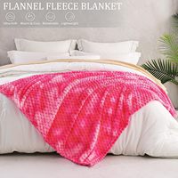 Jeté en fausse fourrure tricotée - Doux et moelleux, écologique, tie-dye magenta pour la décoration intérieure