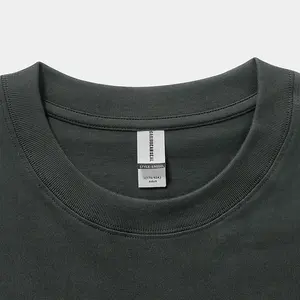 Venta al por mayor 220G algodón peinado 100% algodón piel suave cómodo transpirable en blanco cuello redondo manga larga Camiseta para hombres - Product Image 4