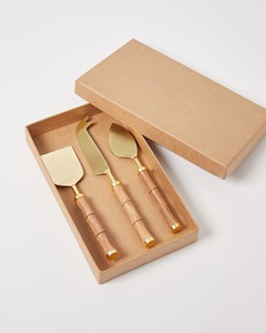 Export Quality Wholesale Customized 3 Pieces <b>Cheese</b> <b>Knife</b> <b>Set</b> With Wood Bamboo Design Handle - Product Image 5