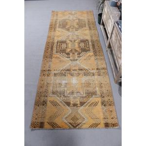 Tapis turc, tapis de couloir 3,8x10,3 pieds, tapis persan jaune - Product Image 1