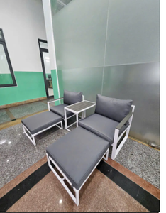 Hot Sales <b>Garden</b> Furniture Outdoor Patio Set <b>Grey</b> Colour Tables <b>Chairs</b> Carton Packaging Bari Set Steel Frame Made in Vietnam - Product Image 5