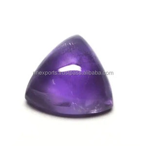 La mejor calidad, piedra amatista Africana púrpura Natural de 4mm, cabujón de trillón, piedra preciosa suelta con parte posterior plana de fabricante verificado - Product Image 3