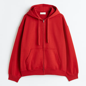 custom Men's zip up cotton hoodies blank drop shoulder Puff Print Hoodies oversize Heavyweight streetwear zip hoodies for men - Product Image 4