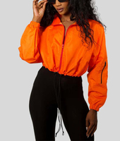 Nouvelle veste coupe-vent d'hiver matelassée en nylon respirant pour femme, style tendance, avec logo personnalisé, grande taille, coupe courte et fermeture éclair