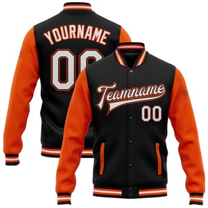 Veste bomber universitaire à lettres, orange marine, décontractée, hiver, sur mesure, vente en gros directe de l'industrie - Product Image 6