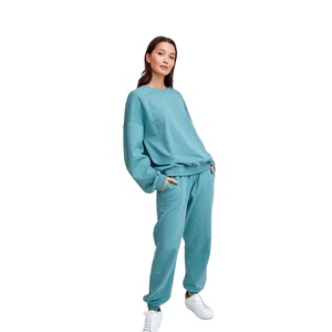 Custom Women's <b>Polyester</b> <b>Jogger</b> Tracksuit Embroidered Logo Casual Sportswear Two Piece Set Wholesale - Product Image 1