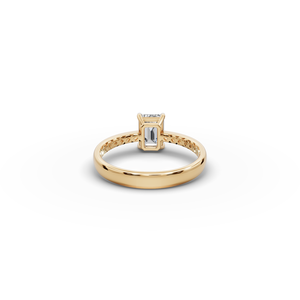 Anillo Solitario de Esmeralda con Diamante Cultivado en Laboratorio de 1 TCW, Joyería Elegante y Lujosa - Product Image 5