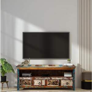 Soporte de TV de madera recuperada con acabado envejecido ecléctico Azealia/consola de hasta 55 pulgadas para sala de estar - Product Image 1