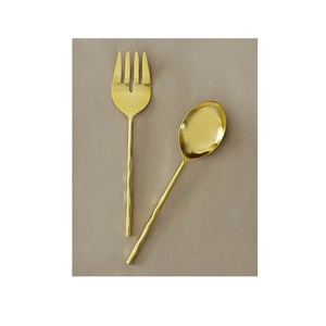 Service à salade plaqué or avec poignée enduite noire, nouveau Design, service à salade en métal, prix de gros, derniers couverts, nouveaux couverts - Product Image 6